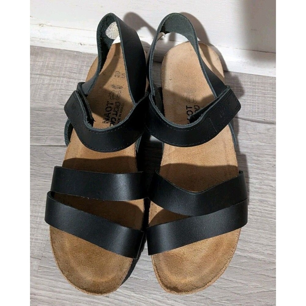 Naot Black Leather Sandals - Picture 4 of 10